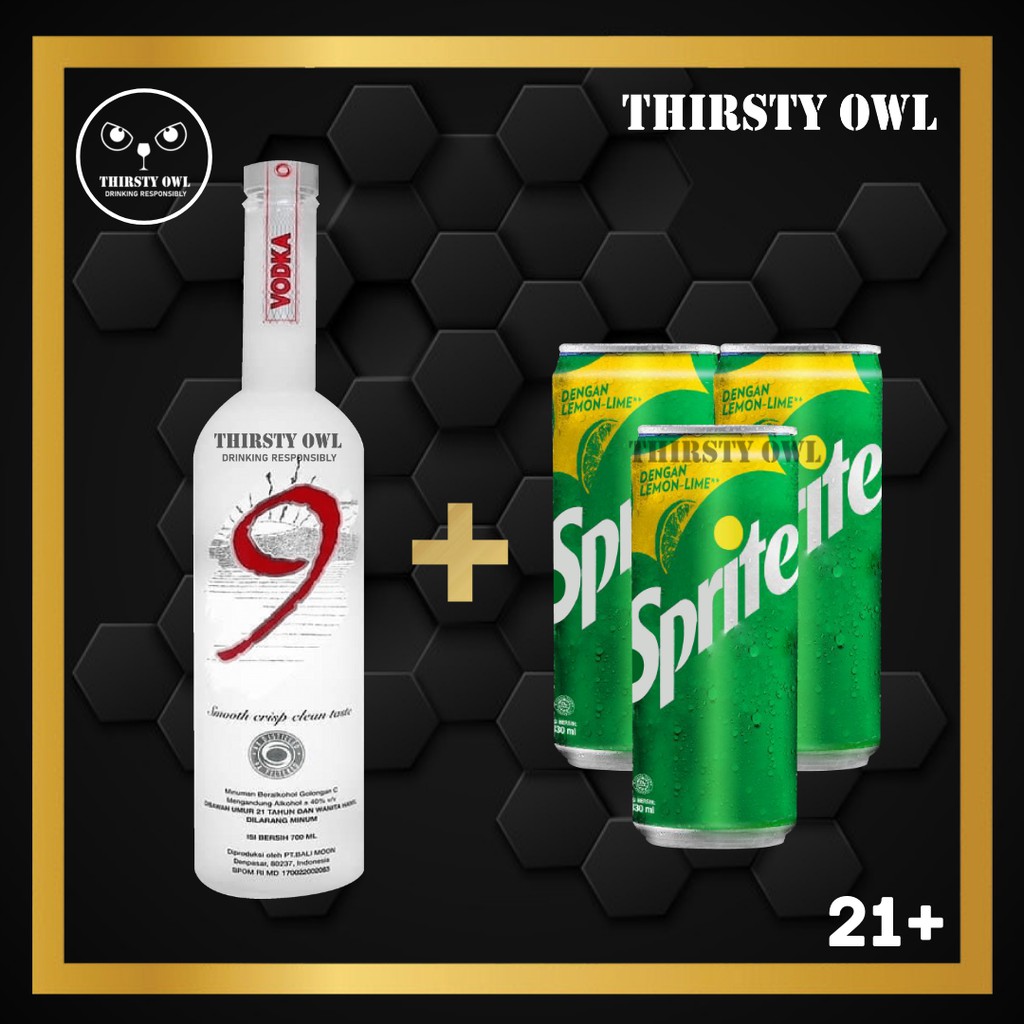 Jual Bali Moon 9 Nine Vodka Smooth 700 ml + 3 Can Sprite Shopee Indonesia