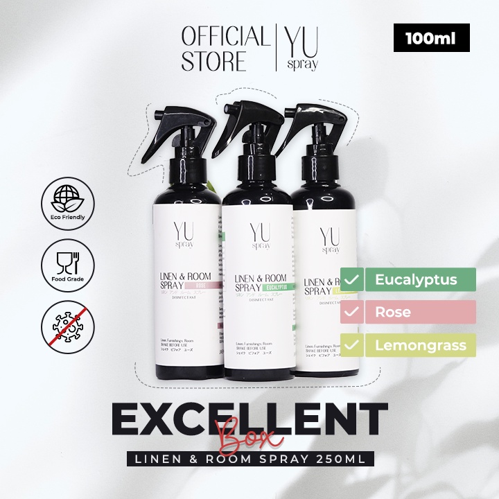 Jual YU SPRAY Paket Promo Linen Room & Spray Isi 3 Pcs 250ml Disinfectant Pengharum antibakteri