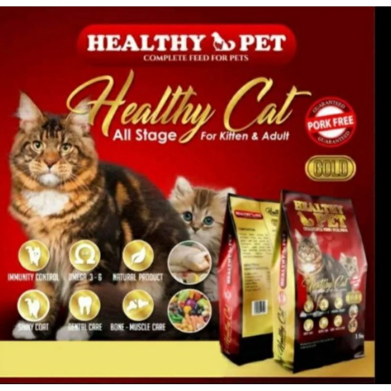Jual Healthy Cat Gold 1,5 Kg/400Gr - Makanan Kucing Dry Healthy Pe Indonesia|Shopee Indonesia