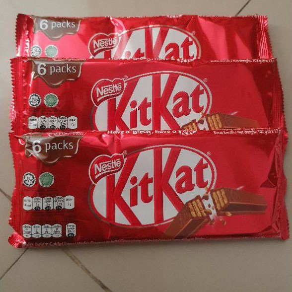 Jual Kitkat Nestle Coklat Biskuit 102Gr ( 1 Pack Isi 6 Pcs ) | Shopee Indonesia