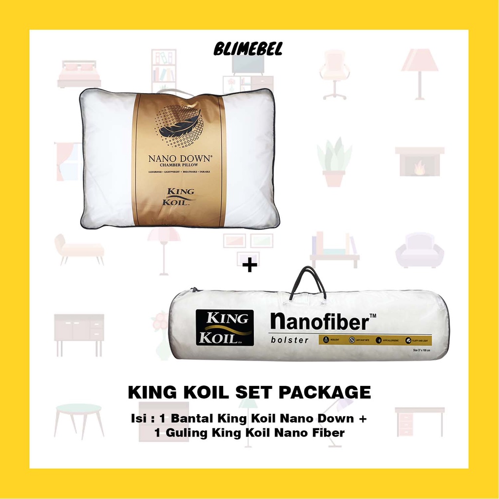 Jual [PAKET] 1 Bantal Kingkoil Nano Down Pillow Bulu Angsa + 1 Guling
