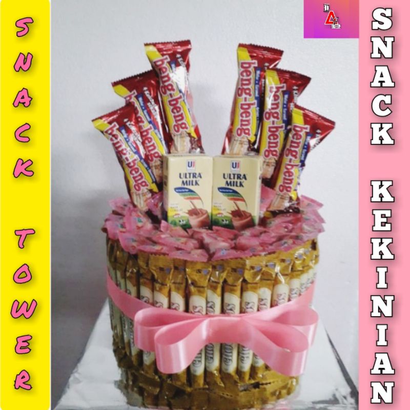Jual SNACK TOWER BIRTHDAY / SNACK CAKE / SNACK ULTAH KEKINIAN / BINGKISAN PANTI Shopee Indonesia