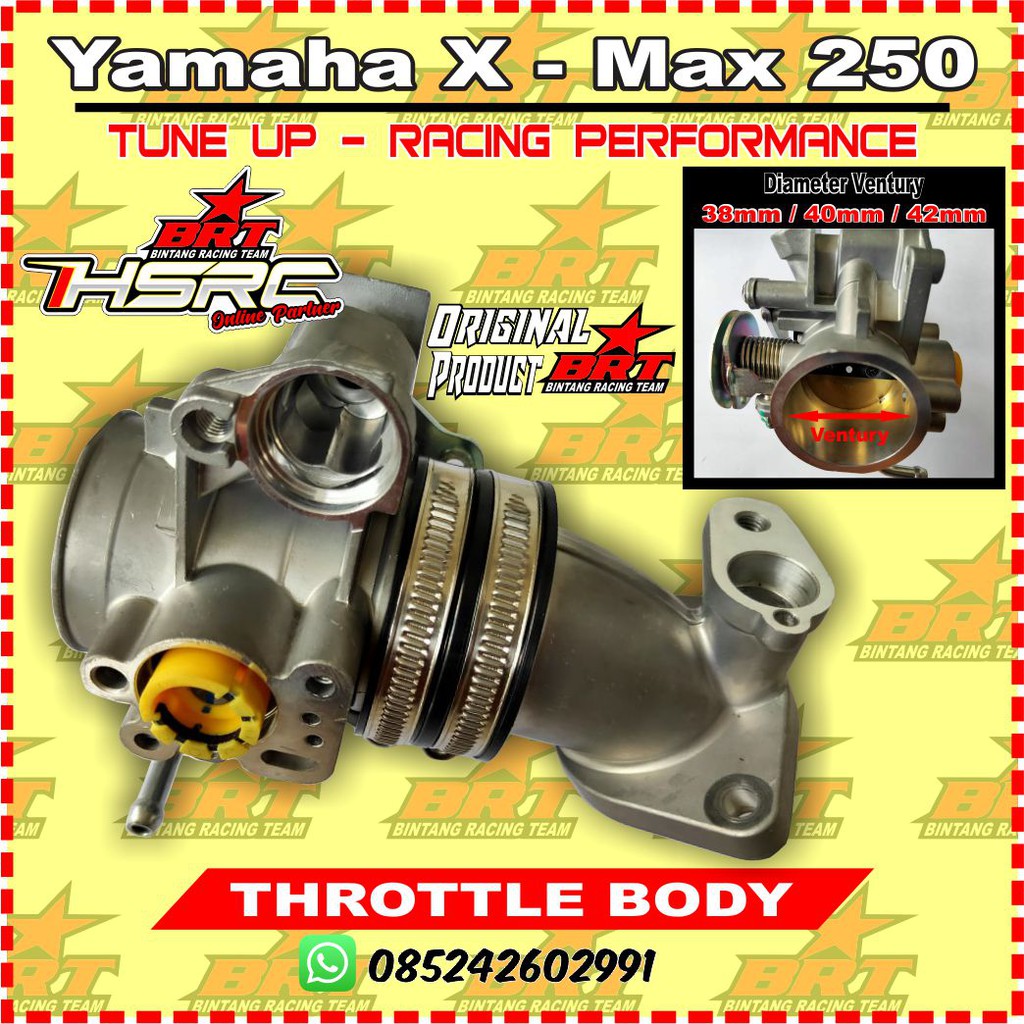 Jual THROTTLE BODY RACING BRT Yamaha XMAX 250 Ukuran 38 40 42 mm TB X