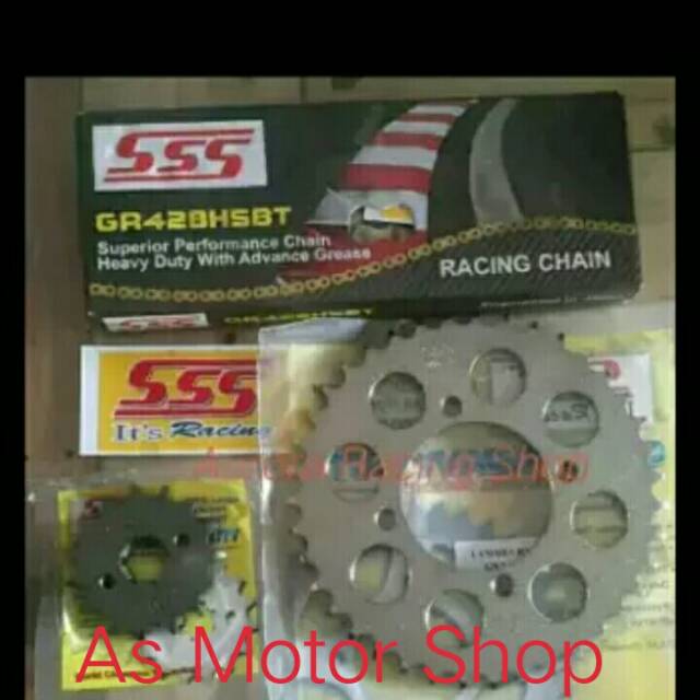 Jual Gear set sss 428 Rantai gold sss hsbt original cbr150r cb150r