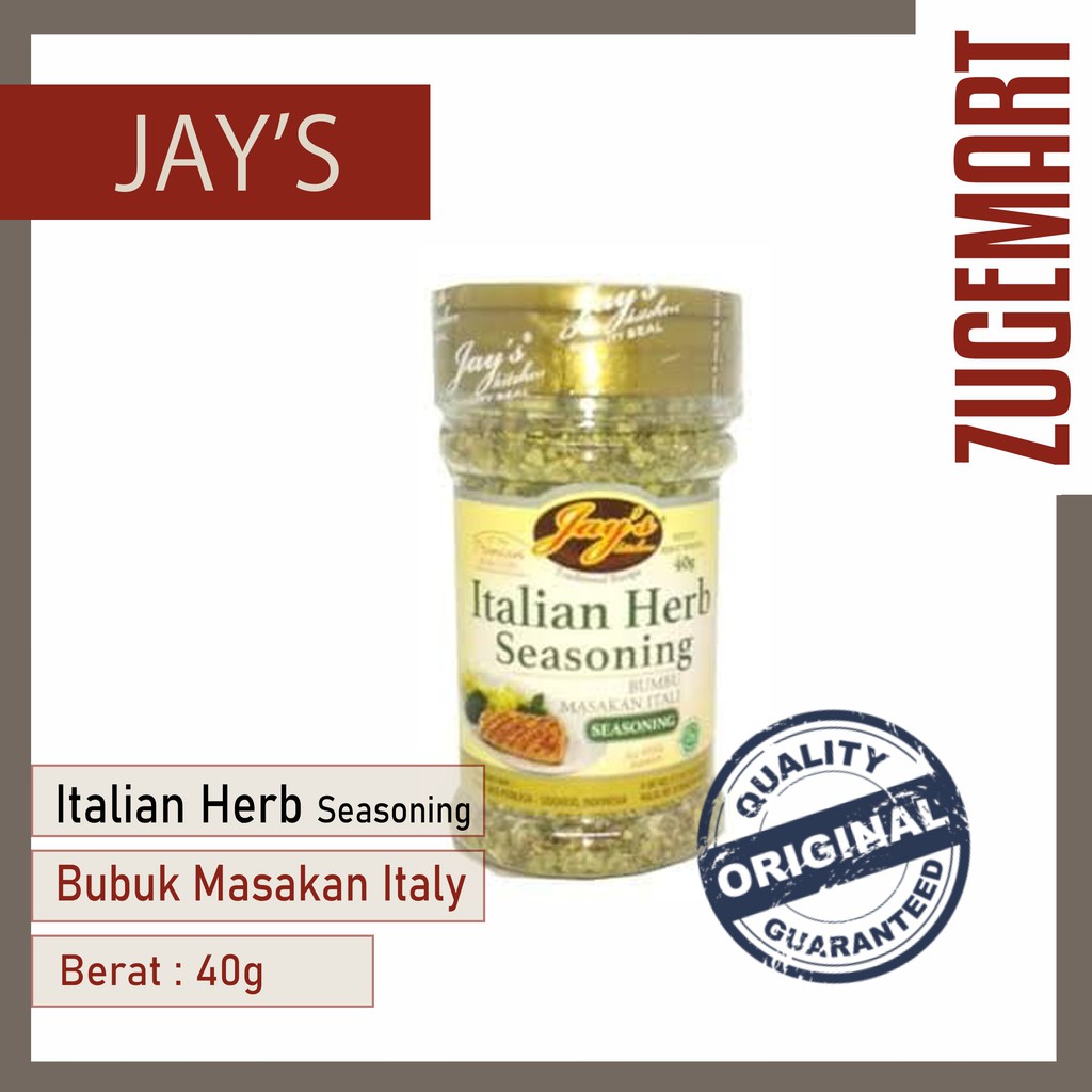 Jual Jays Italian Herb Seasoning / Bumbu Masak Italia 40Gram Shopee