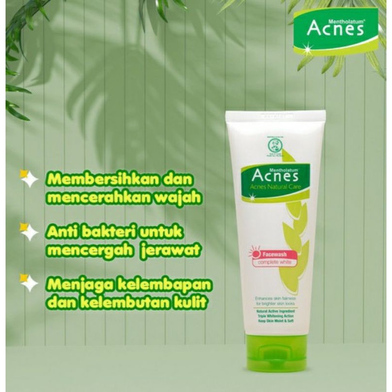 Jual acnes creamy wash, acnes natural care facewash complete white 100