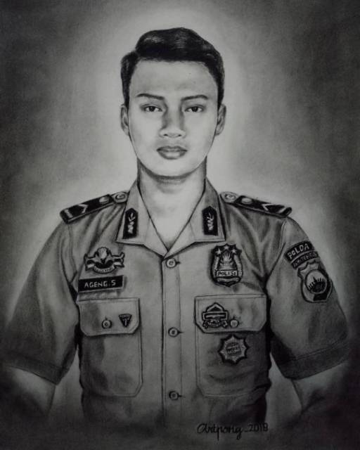 Jual Lukisan Sketsa Wajah Tni Polisi Karo Lukisan Indonesia|Shopee Indonesia 640_X_512_jpg