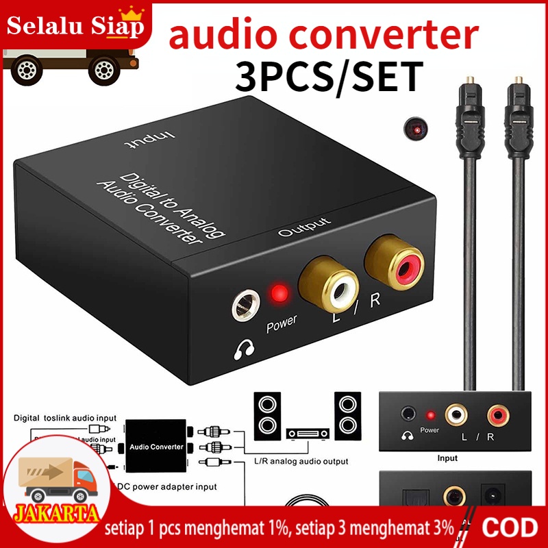 Jual Digital To Analog Audio Converter Toslink Optical/Coaxial To Rca Tv With Aux 3.Mm Konverter Audio | Shopee Indonesia
