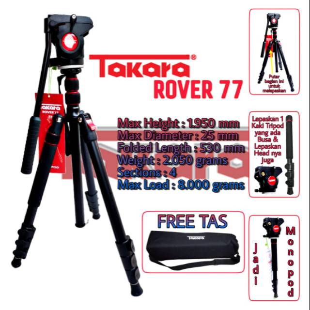TRIPOD TAKARA ROVER 77 | Shopee Indonesia