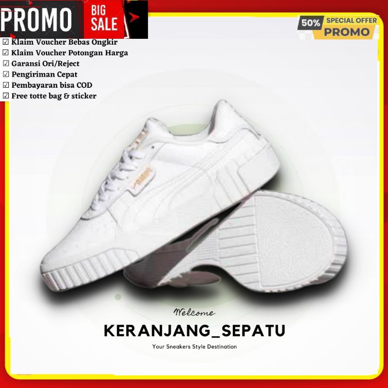 Jual PUMA CALI FULLWHITE ORIGINAL 100 SEPATU PUMA ORIGINAL 100