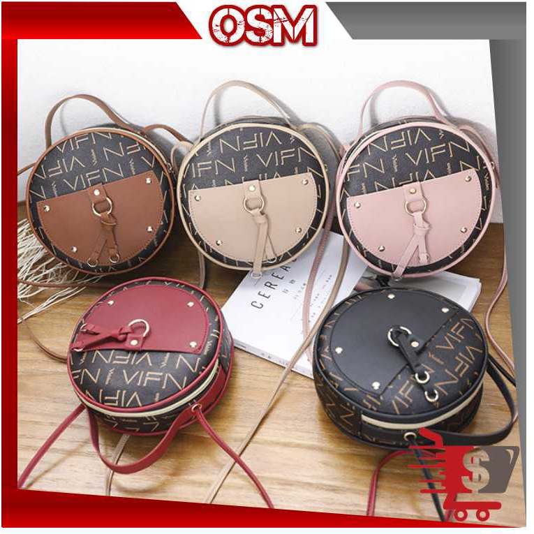 OSM T410 Tas Selempang Wanita Bulat / Sling Bag / Tas