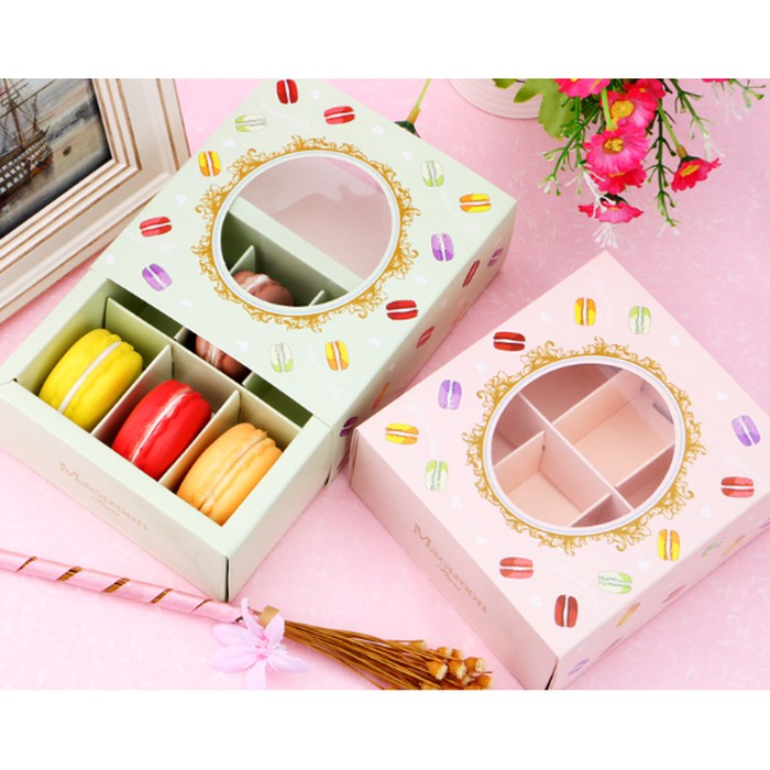 Makaron Box Coklat Box Kotak Hampers Cookies Sekat