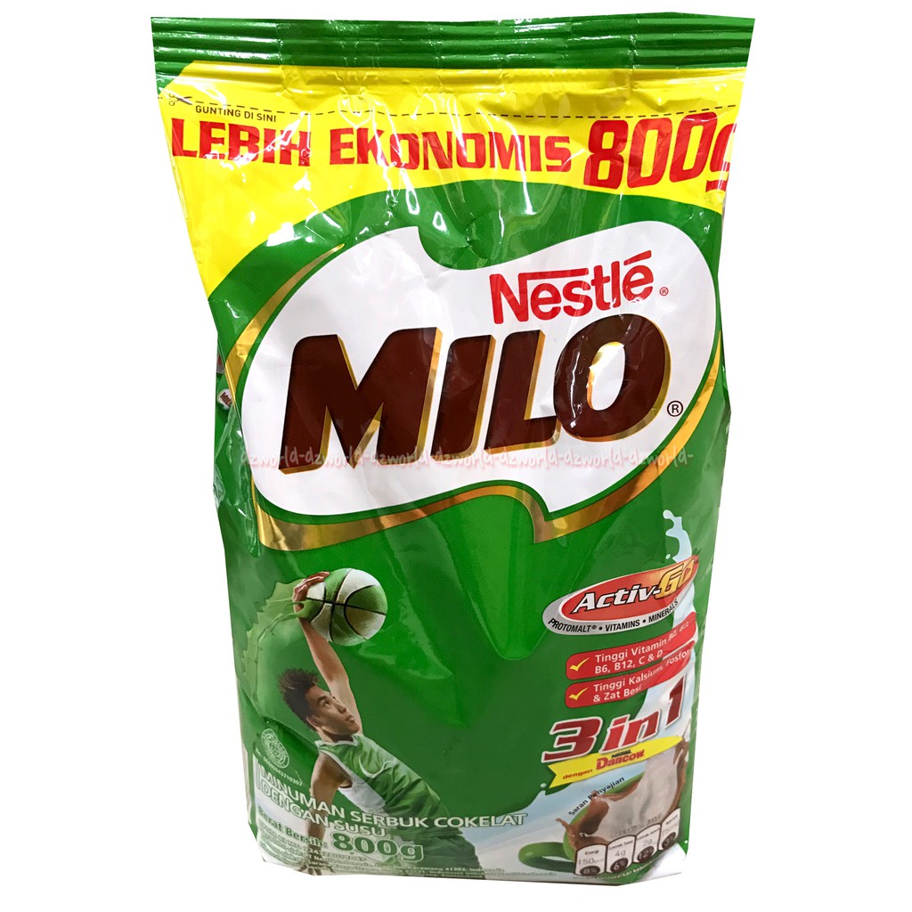 Jual Milo Nestle Susu 3 In 1 Activ Go Polybag 800Gr Milo Bubuk Coklat Kemasan Ekonomis | Shopee Indonesia