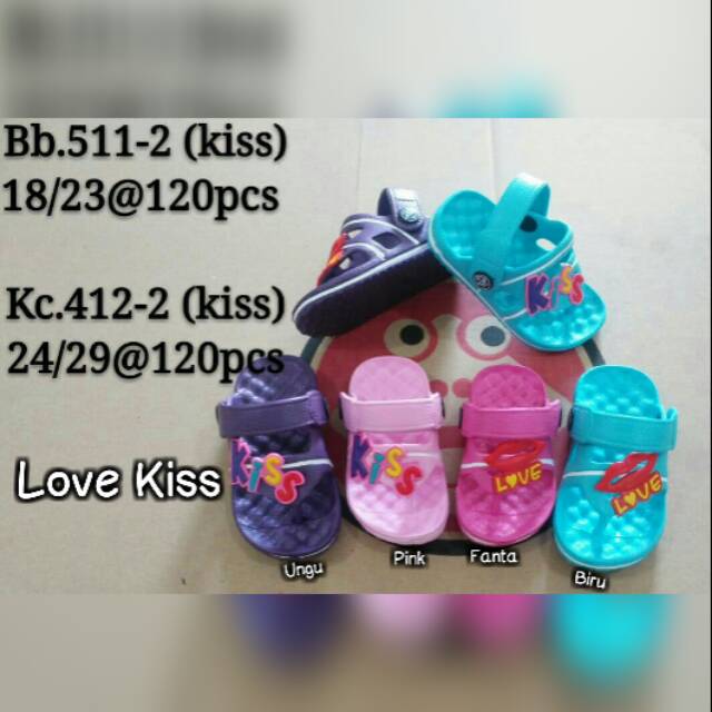 Sendal Sandal Jepit Tali Anak Bayi Baby Perempuan Cewek Bentuk Bibir