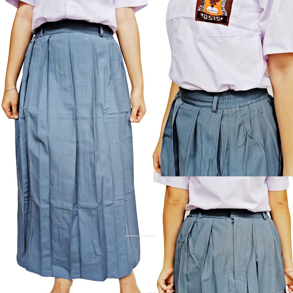 ROK SERAGAM SMA REMPEL PANJANG ABUABU NO (31 s/d 3L) No 31 32 33, ABU Shopee Indonesia