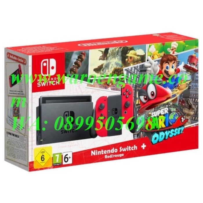 Jual Premium Nintendo Switch (N Switch / Ns) - Super Mario Odyssey Bundle Red G-436 | Shopee Indonesia