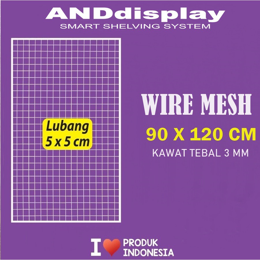 Jual WIRE GRID MESH 90 X 120 CM KAWAT JARING KOTAK RAM DINDING