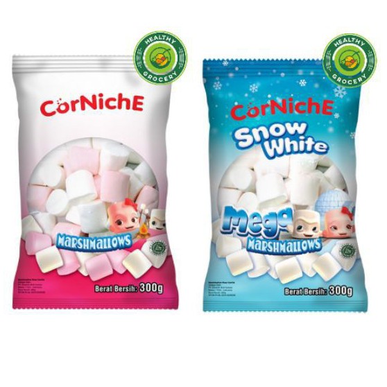 Jual CORNICHE Marshmallow Mega 300 gr / Pink White / Snow White