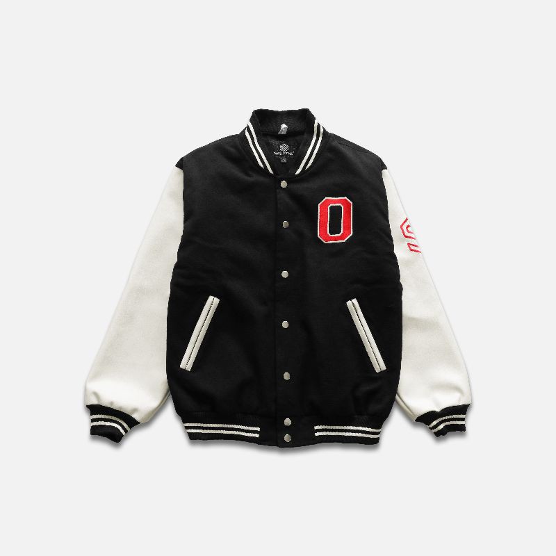 OOTDSUPPLY Varsity Jacket Broken White Shopee Indonesia