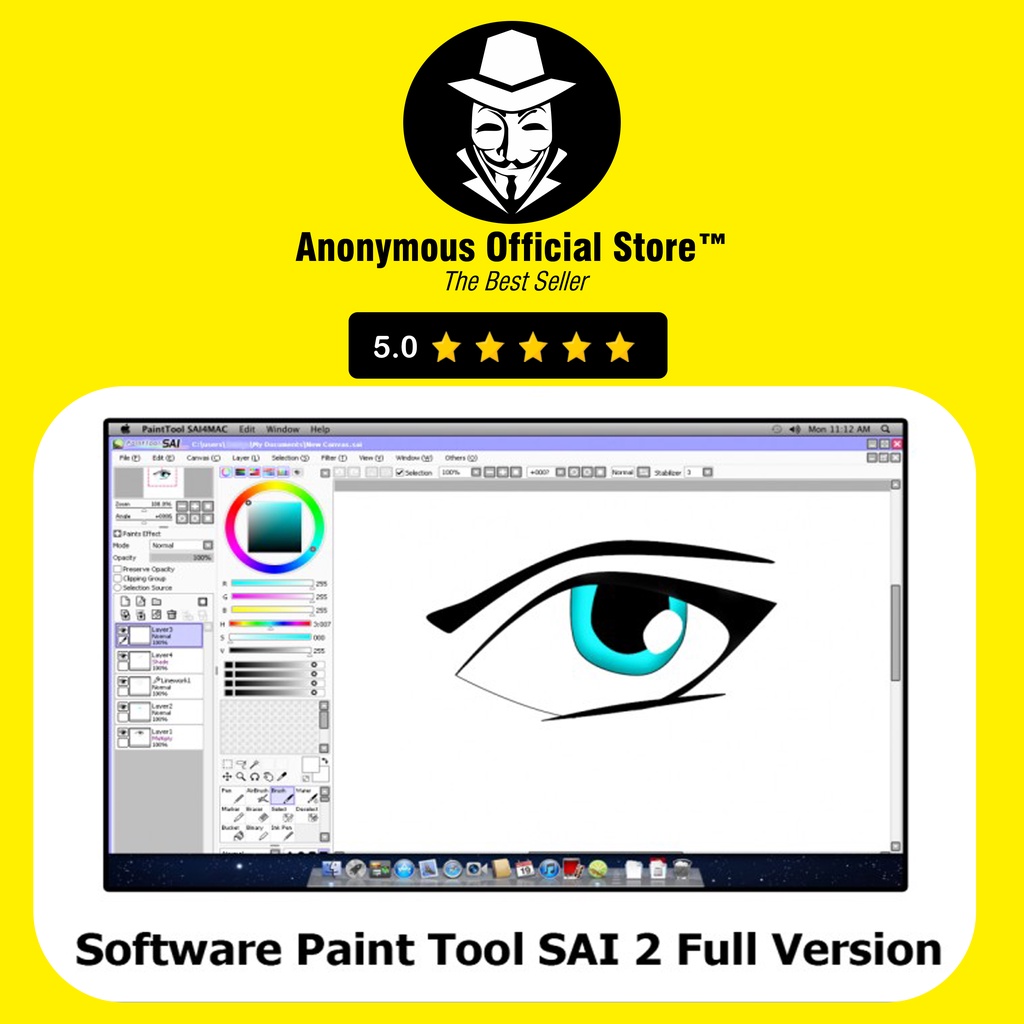 Jual PROGRAM PAINT TOOL SAI 2 FULL VERSION LIFETIME BERGARANSI PERMANEN