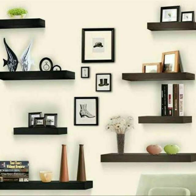 Rak Dinding Flat Minimalis Modern Terkini Keren Foto Pigora Interior Pernak  Pernik Rumah Ruang Tamu | Shopee Indonesia