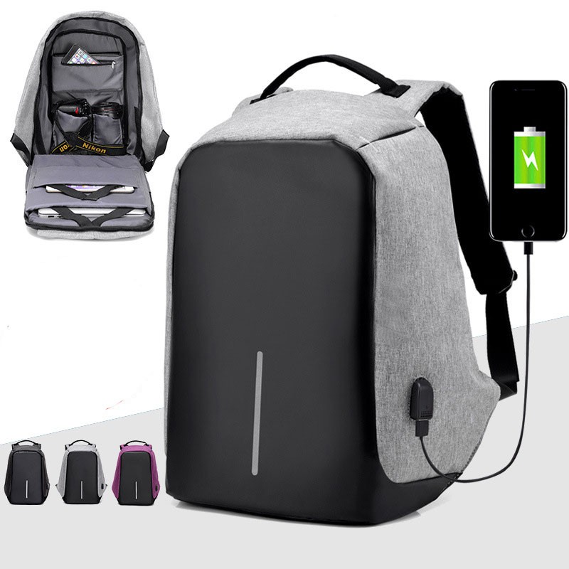 TAS RANSEL USB PORT CHARGER ANTI MALING ANTI AIR BACK PACK Shopee
