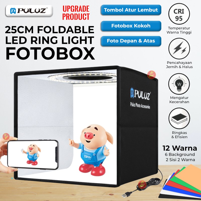 Jual PULUZ Foto Photo Light Box 25cm 96 LED Photobox FotoBox Mini