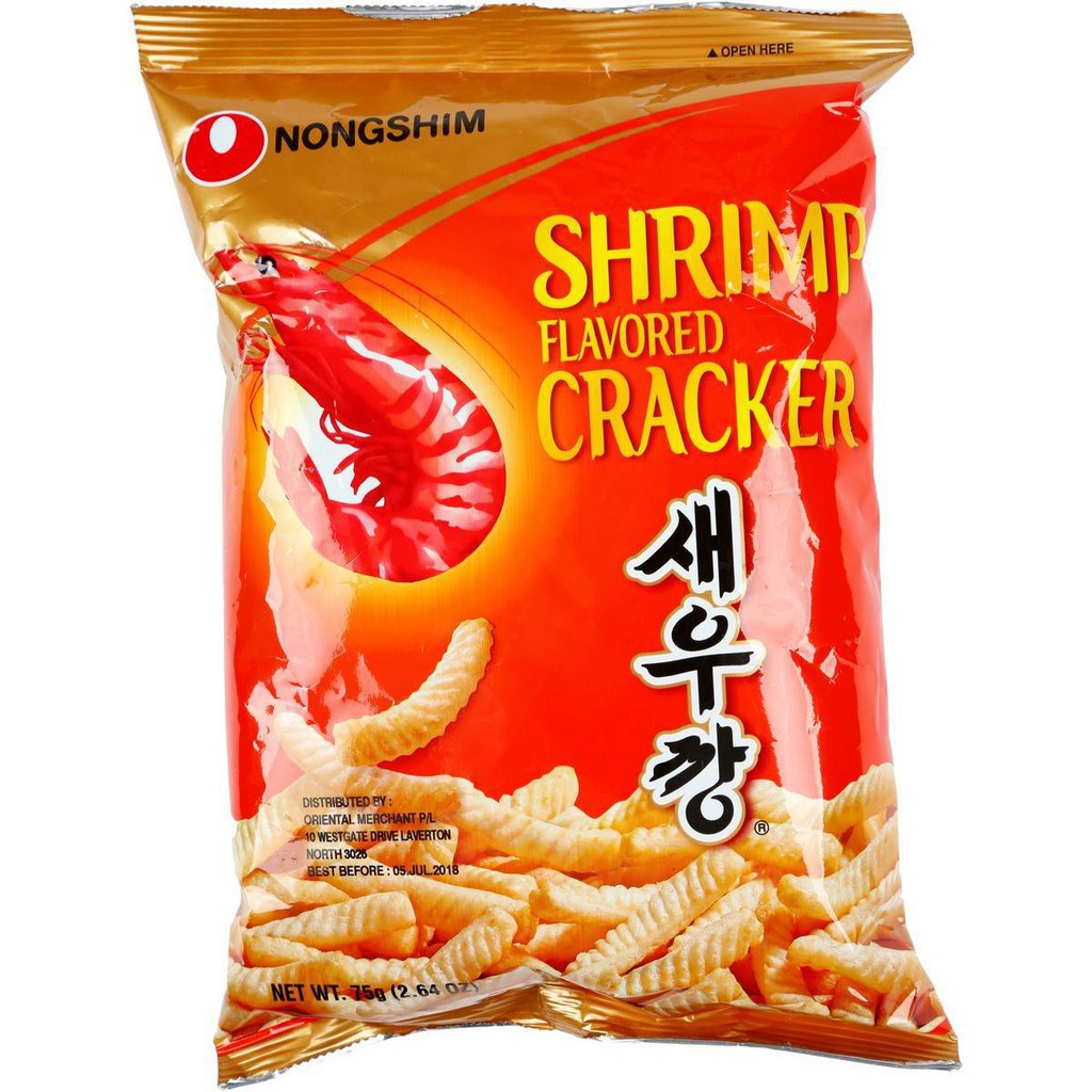 Jual Nongshim Shrimp Cracker Snack Rasa Udang 75gram Made in Korea