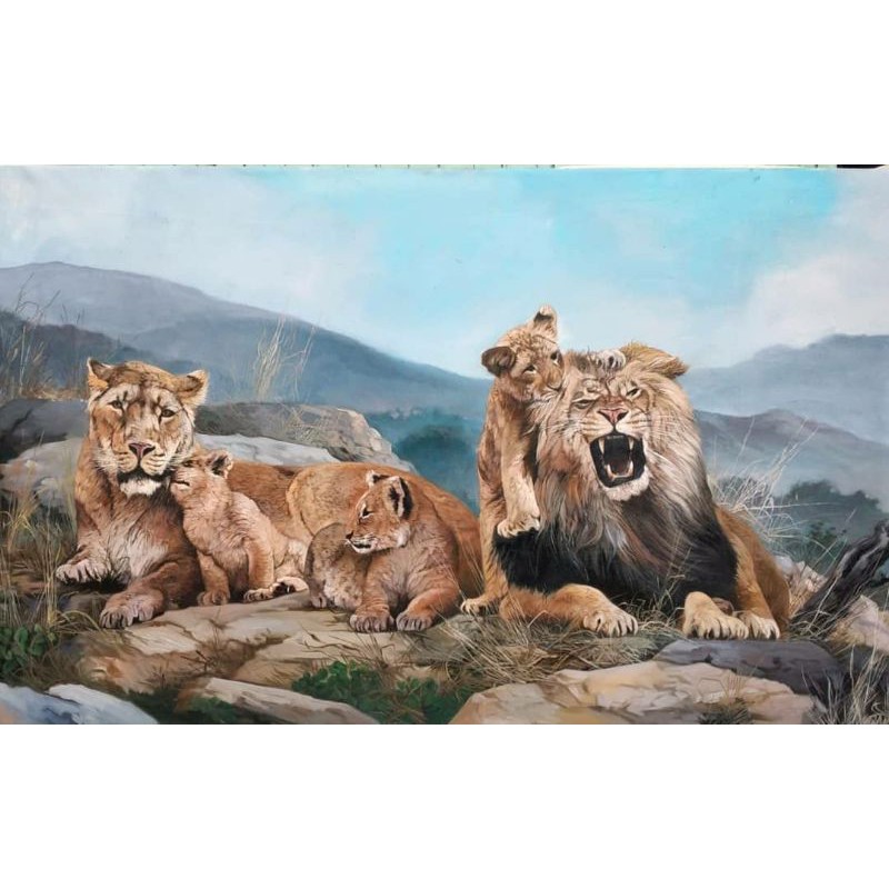 Jual Lukisan Cetak Keluarga Singa Raja Hutan Plus Bingkai Ukuran 65×45 Indonesia|Shopee Indonesia 800_X_800_jpg