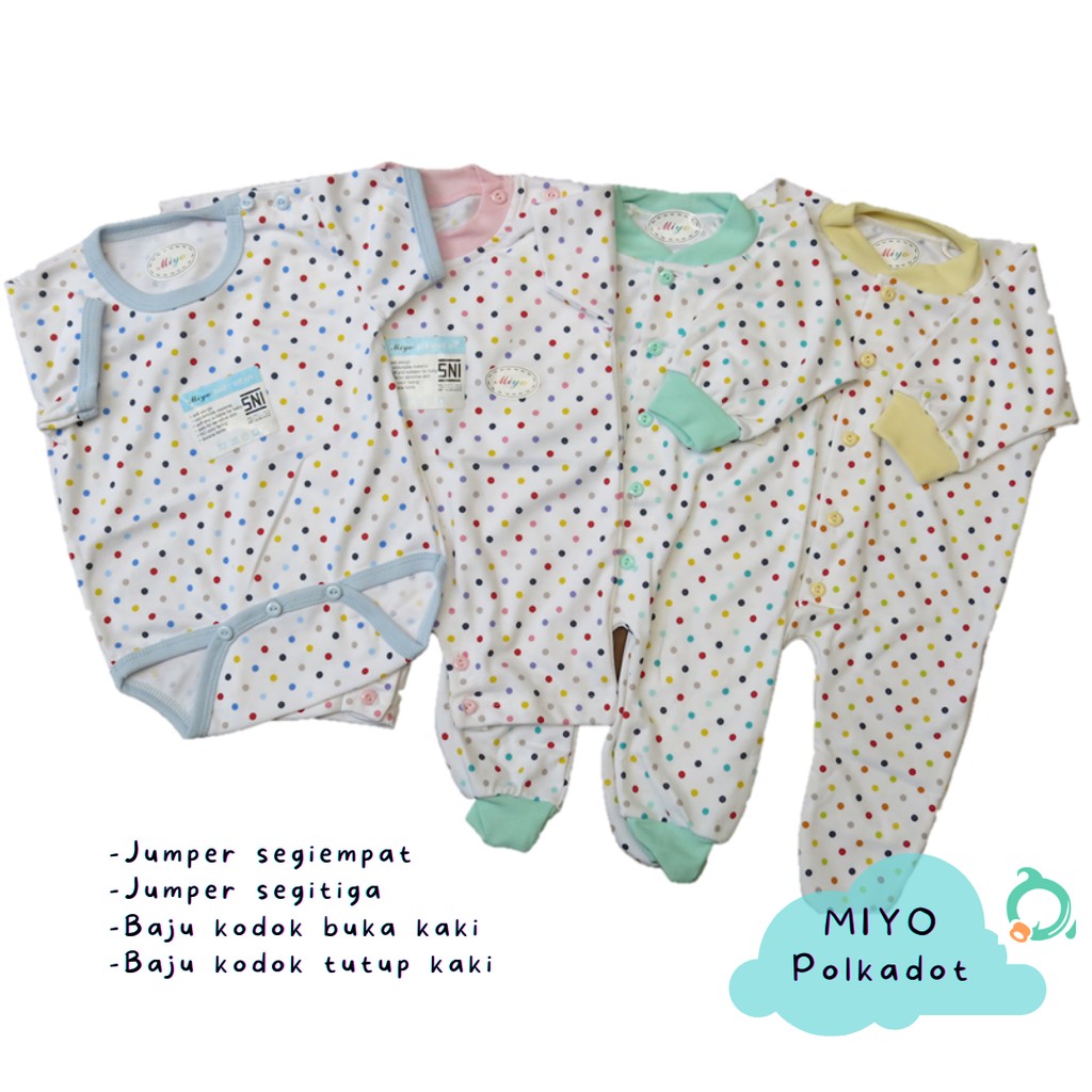 MIYO (Polkadot) ( 1 pcs / satuan ) Jumper / Baju kodok buka kaki