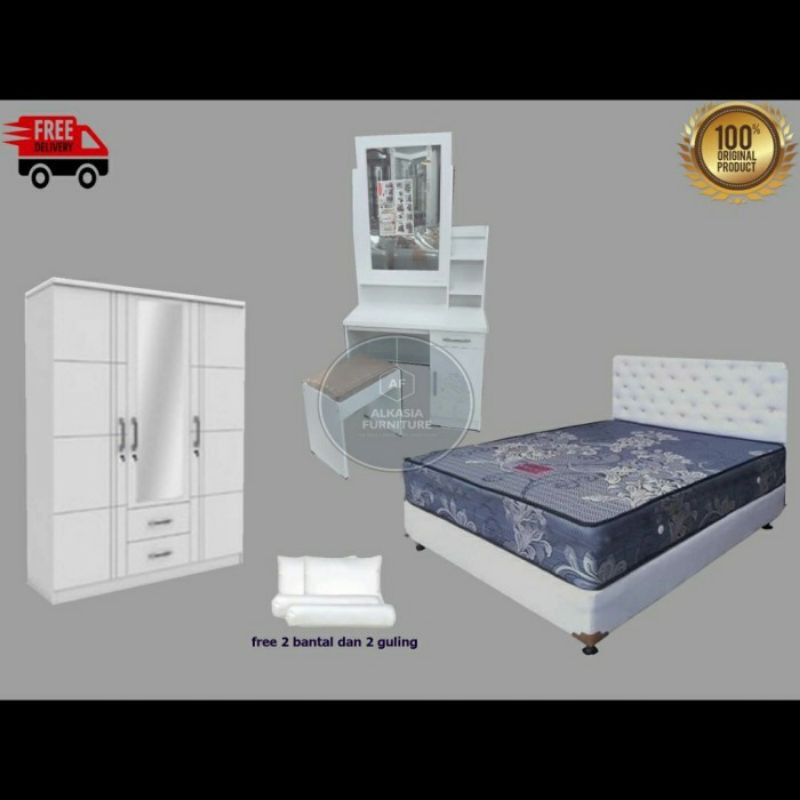 Jual Paket Hemat Set Kasur Spring Bed,Lemari & Meja Rias Shopee Indonesia