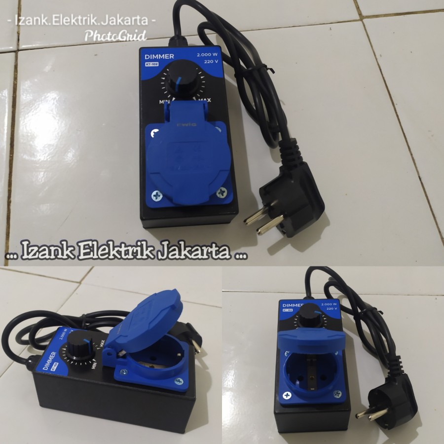 pengatur Kecepatan Putaran Gerinda Bor Dinamo Kipas Heater Lampu Dimer AC 2000 wat Dimmer