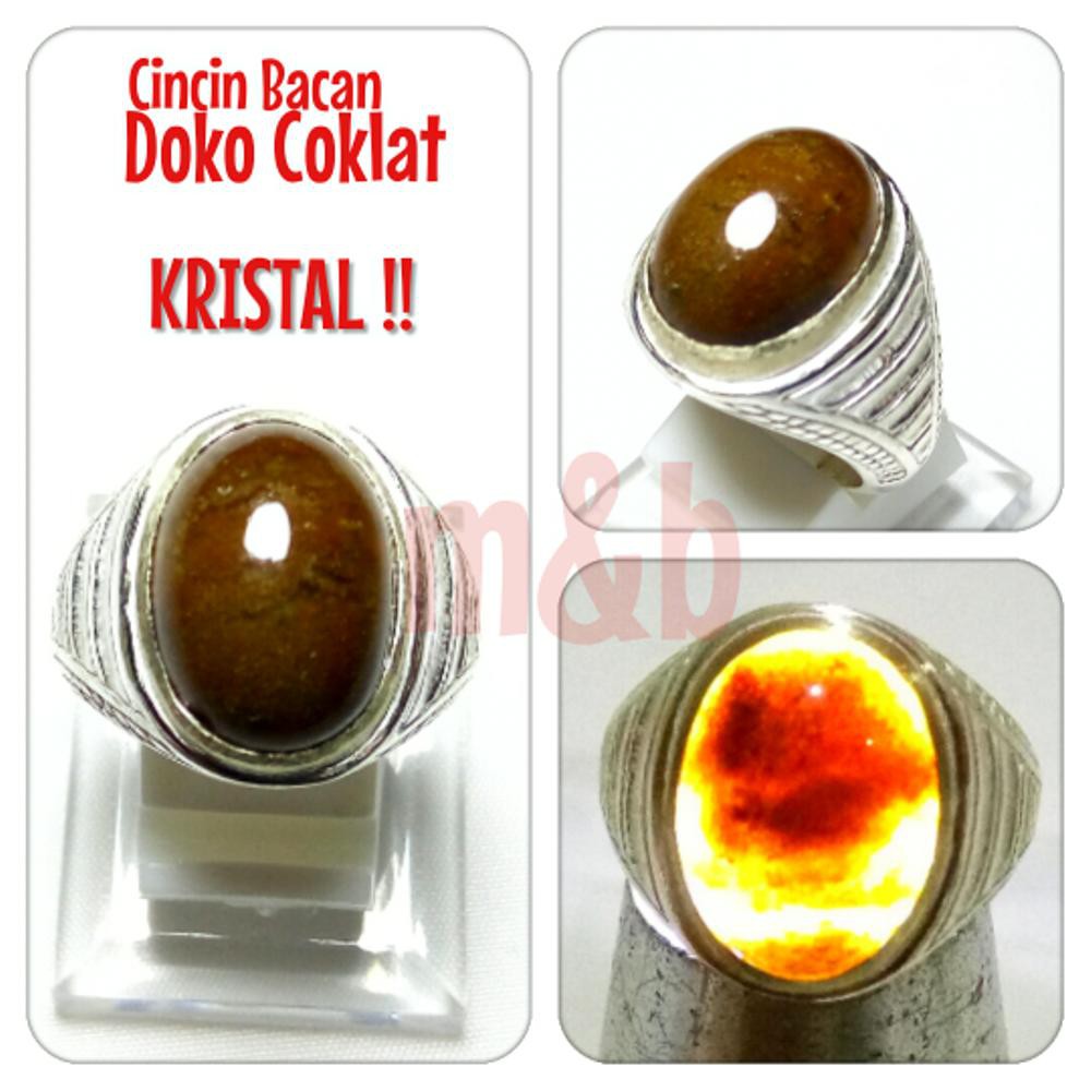 Jual Cincin Natural Bacan Coklat Full Kristal. Super Langka Bacan Coklat Kristal Begini. Tembus Plong. Ki | Shopee Indonesia