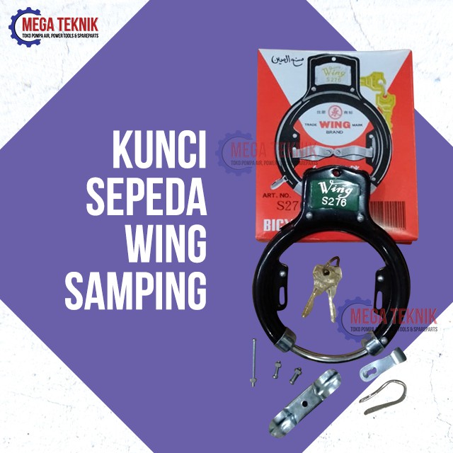 Kunci Sepeda Jengki Samping Gembok Onthel Ontel Kuno Merk Wing S276
