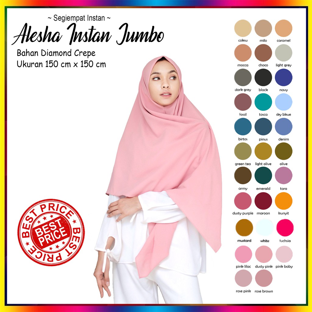 JILBAB SEGIEMPAT INSTAN KERUDUNG SEGIEMPAT INSTAN HIJAB SEGIEMPAT