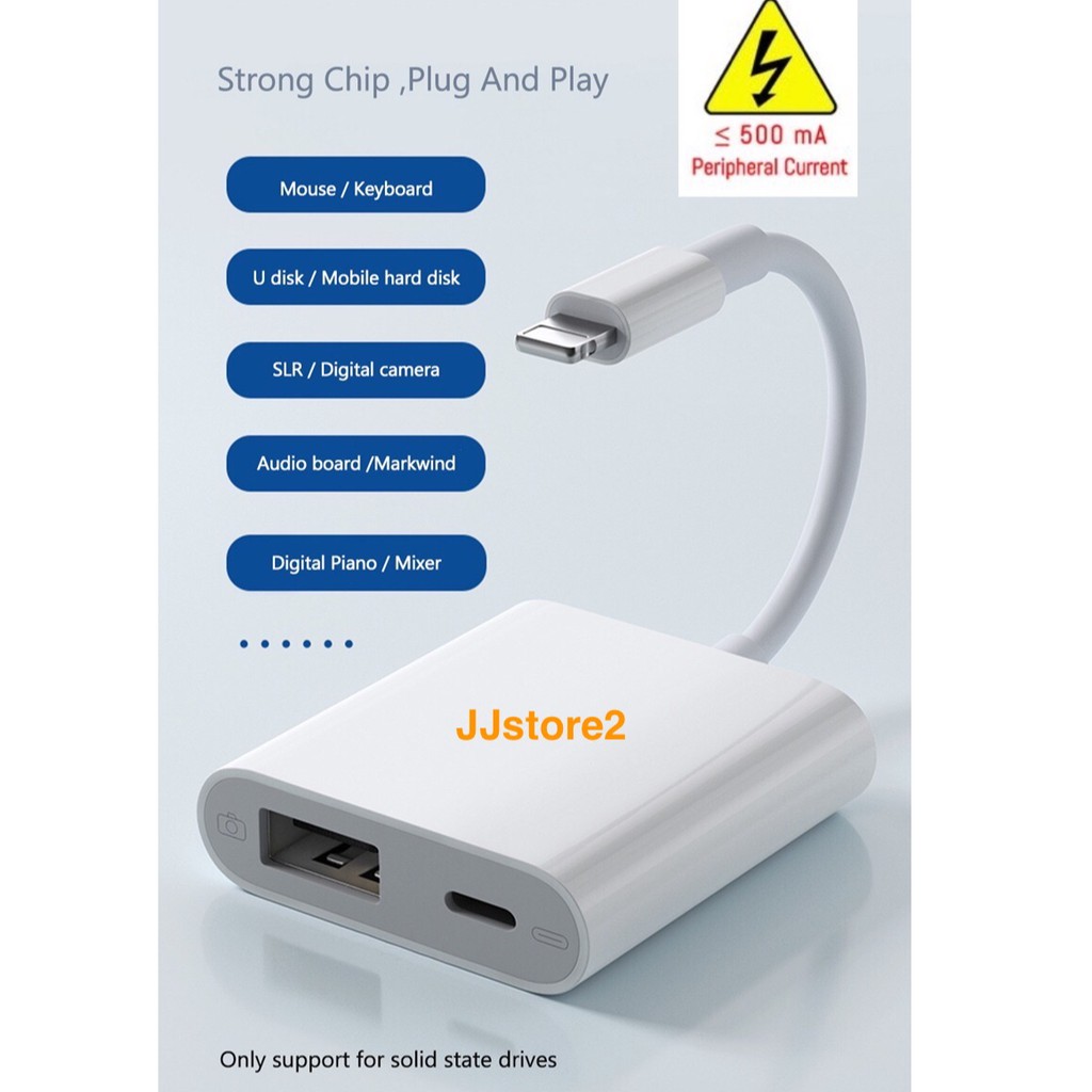 Jual Otg Lightning To Usb 3.0 Camera Adapter, Support Flashdisk/Mic/E-Drum | Shopee Indonesia