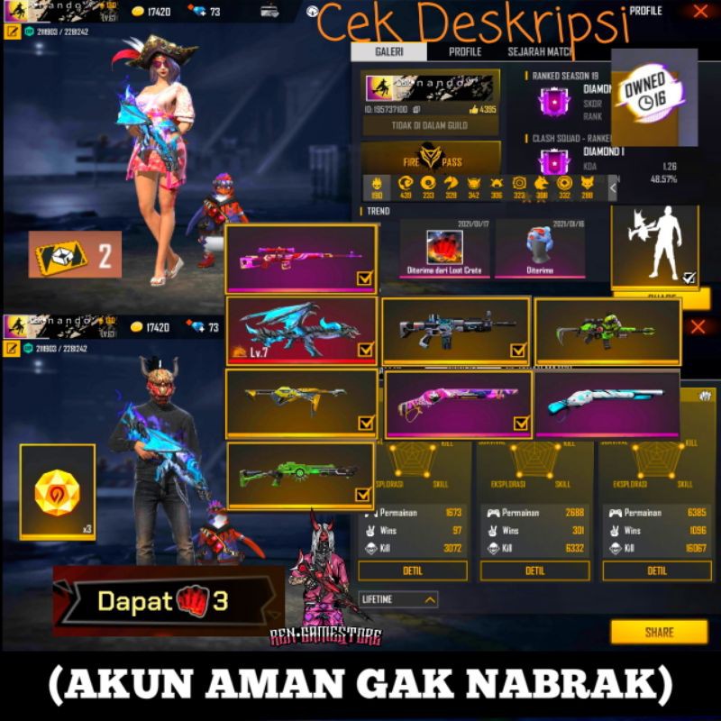 Gambar Akun Ff Sultan 2021 Season Sekarang Cute Images