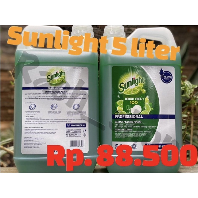 Sunlight 5 liter sabun cuci piring | Shopee Indonesia