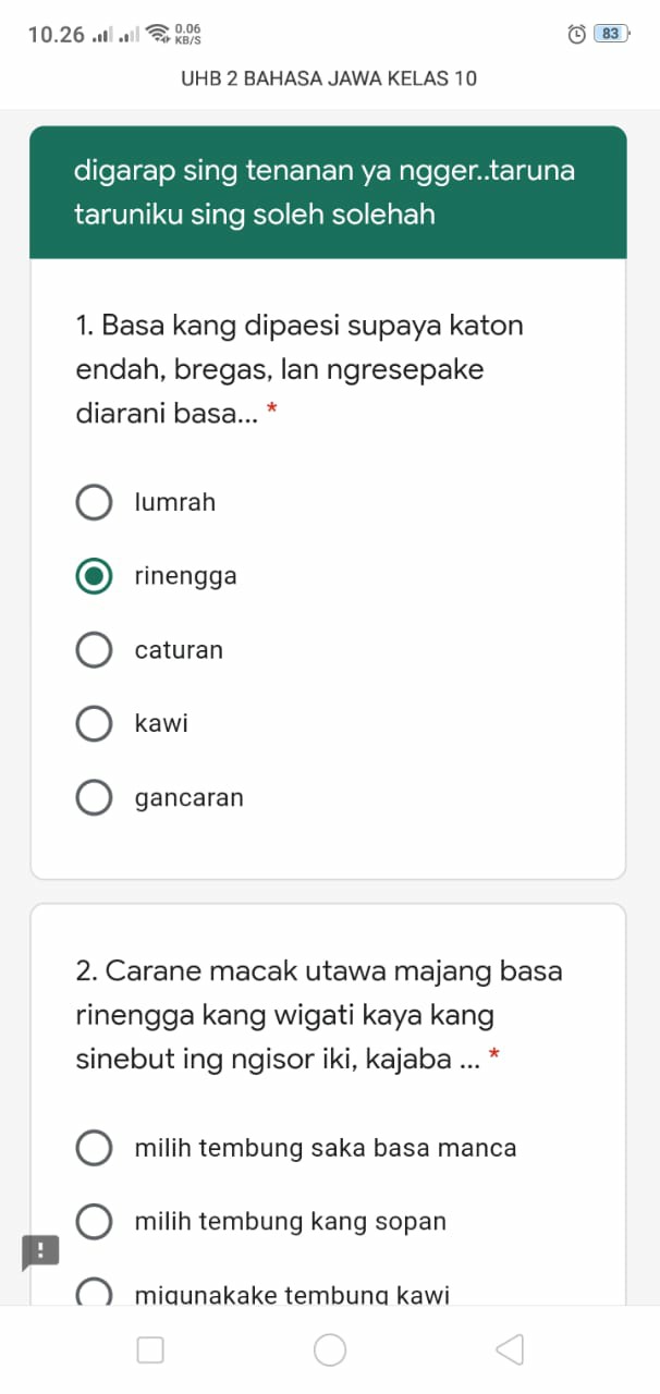 Basa Kang Dipaesi Supaya Katon Endah Bregas Lan Ngresepake Diarani