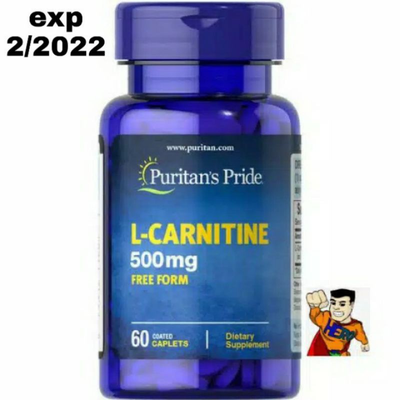 Puritan's Pride L Carnitine 500 mg Pembakar Lemak USA Shopee