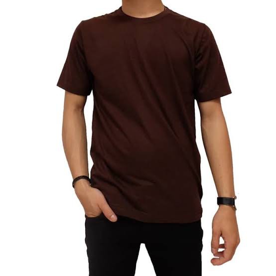 Jual Kaos Polos Pria Combed 30S Lengan Pendek/ Warna Coklat Tua | Shopee Indonesia