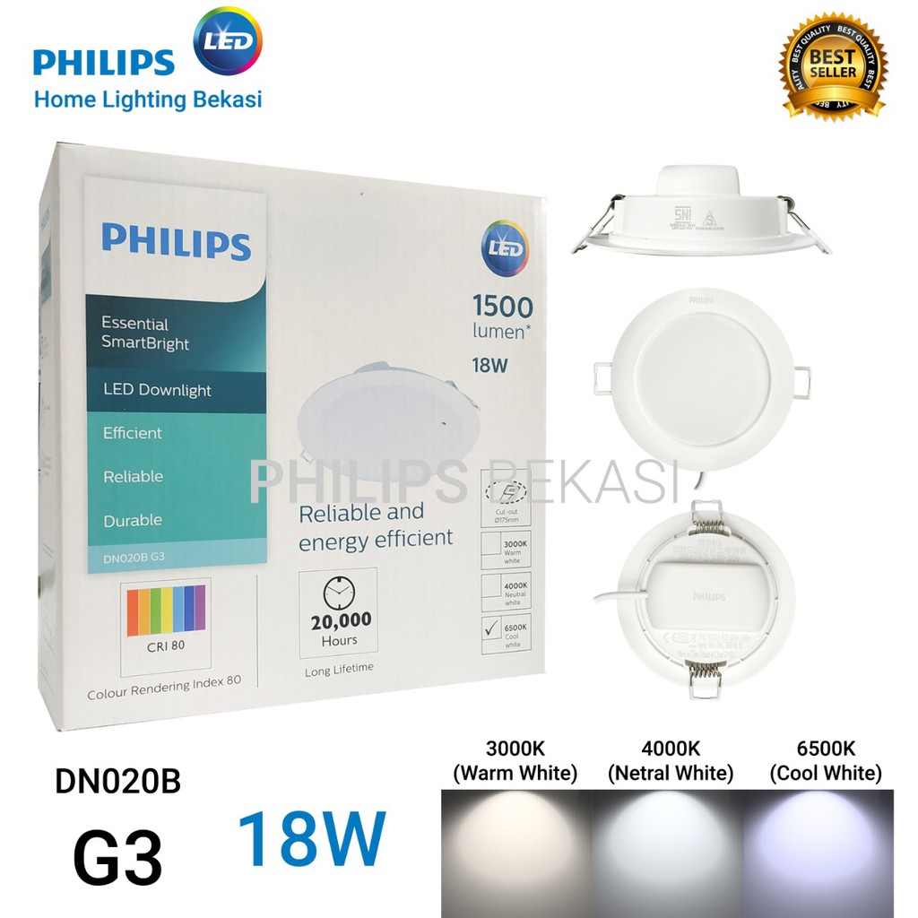 Jual Lampu Downlight Philips 18 Watt LED DN020B 7 inch Shopee Indonesia