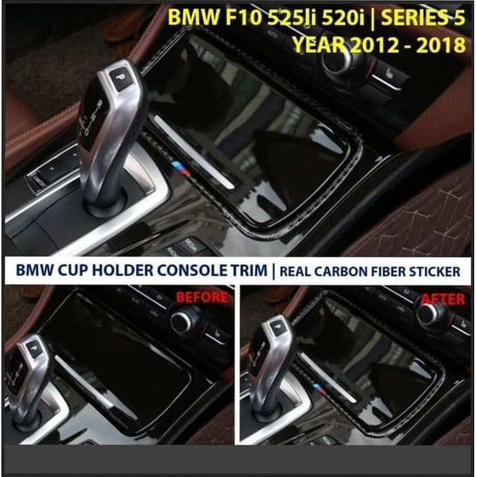Jual Cover Carbon Fiber Cup Holder Frame Bmw F10 520I 528I Shopee Indonesia