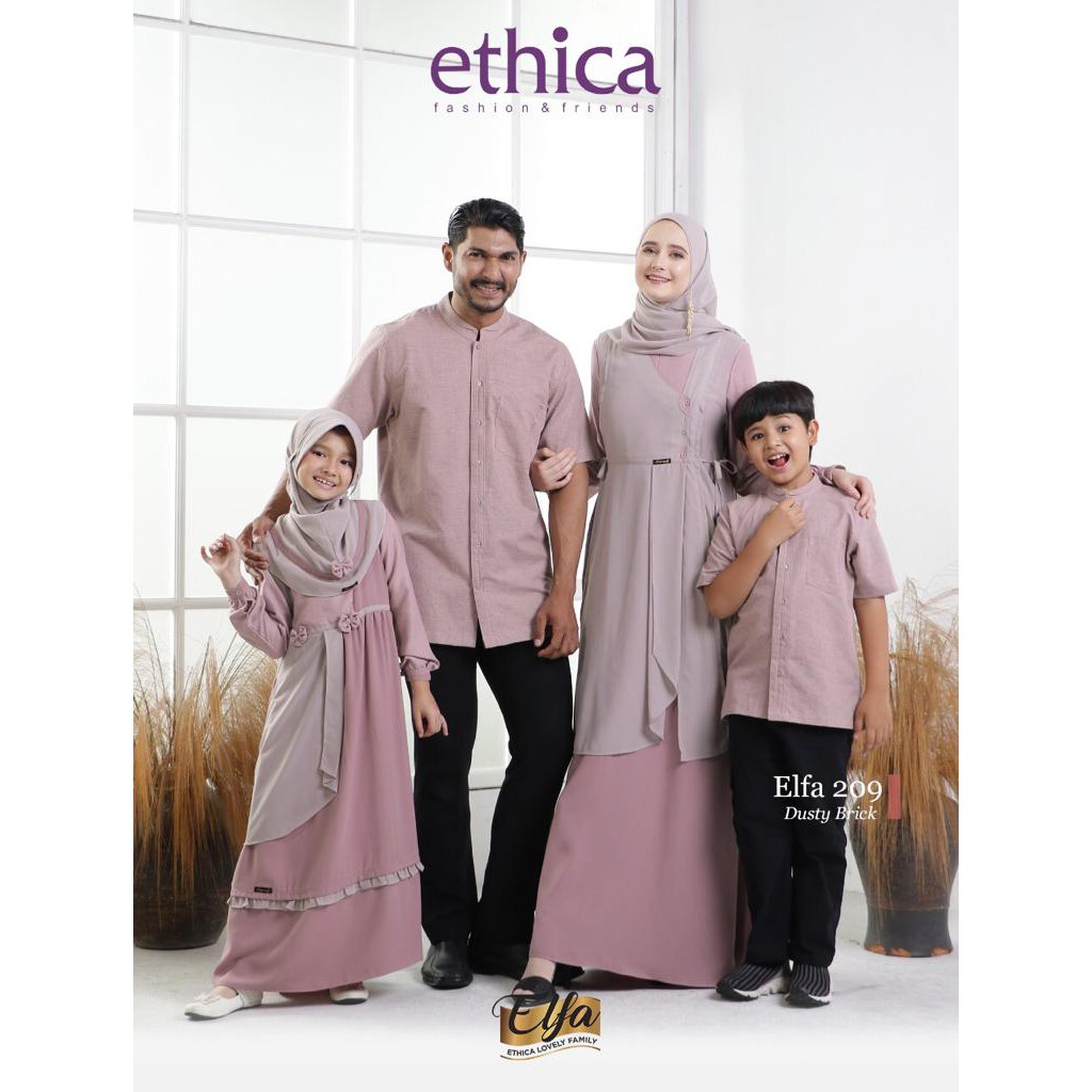 Sarimbit Elfa 209 Dusty Brick Baju Muslim Couple Keluarga