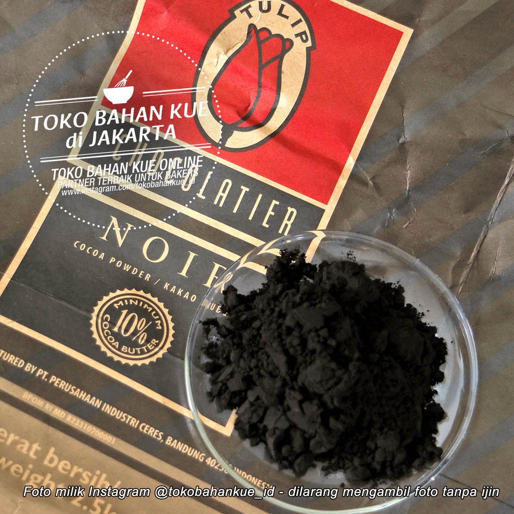 Jual Coklat Bubuk Tulip NOIR 500gr Pure Cocoa Black Powder Tulip NOIR