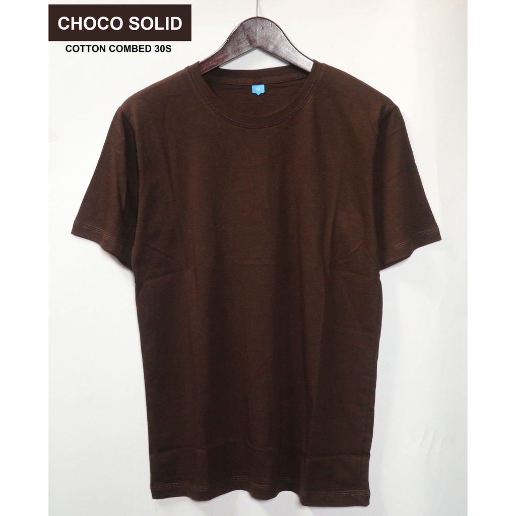 Jual Kaos Polos Murah Pria Wanita Coklat Solid Kualitas Distro Asli Cotton Combed 30S Warna Coklat Tua | Shopee Indonesia