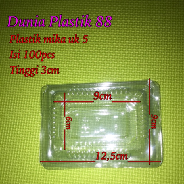 Isi100pcs MIKA UKURAN 5 box plastik lipat staples bening tempat wadah