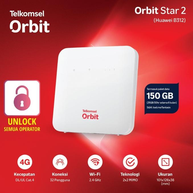 Jual Modem Wifi Home Router 4G Telkomsel Orbit Star 2 Huawei B312