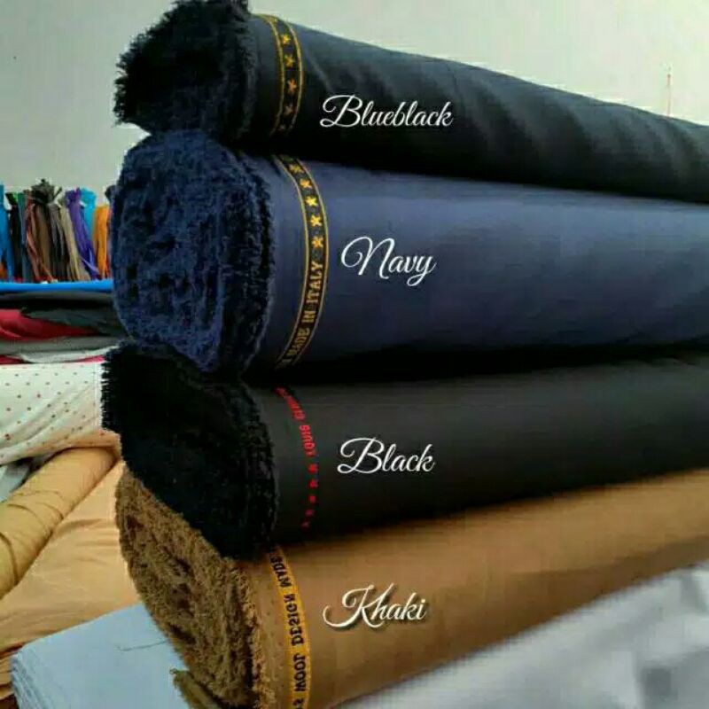 Jual kain hitam pns/asn/pdh murah semi wool kain meteran woltex