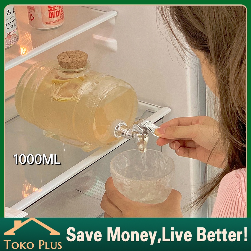 Jual Dispenser Kulkas Mini 1L Glass Dispenser Air Minum Jus / Dispenser Toples Kaca Kran / Cold